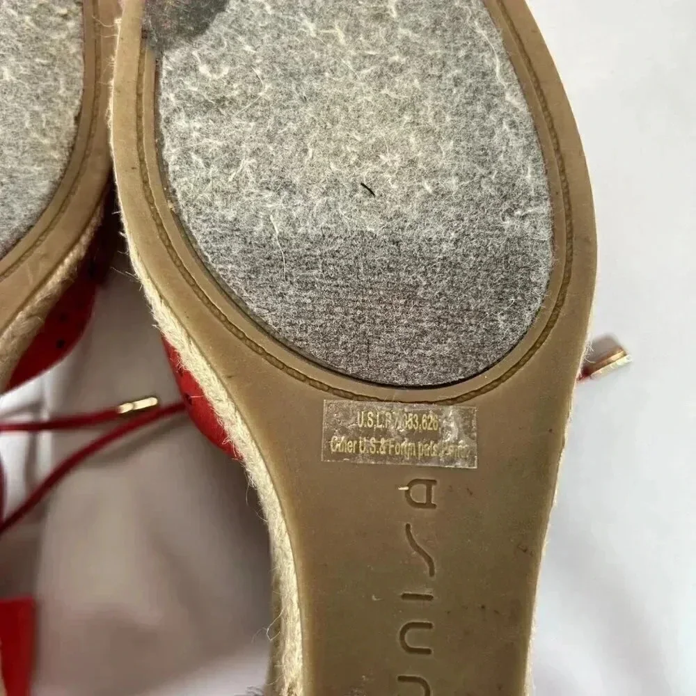 2/$30 UNISA Bionco-T Size 10M Suede Laser Cut Rope Ankle Wrap Jute Espadrilles